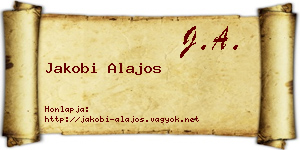 Jakobi Alajos névjegykártya
